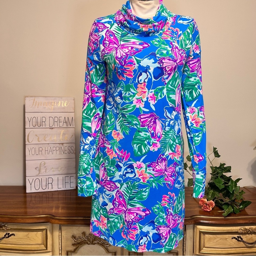 Lilly Pulitzer UPF 50+ Lilshield Floral Butterfly Side Pocket Isle Be Back Dress
